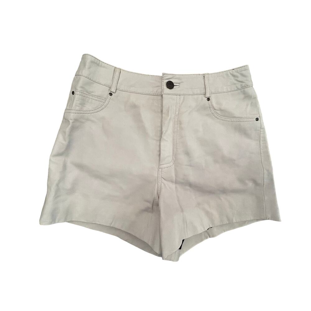 Walter Baker Bright White 100% soft Leather Sarah Shorts 4 NEVER WORN